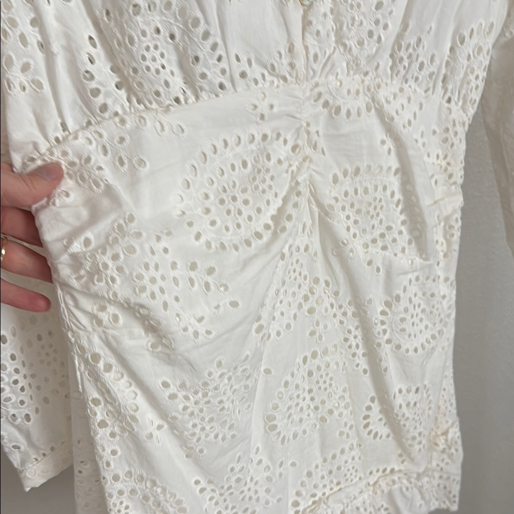 Zara White Long Sleeve Dress - Picture 9 of 10